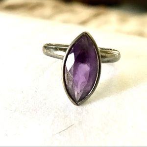 Oxidized Silver Amethyst Ring